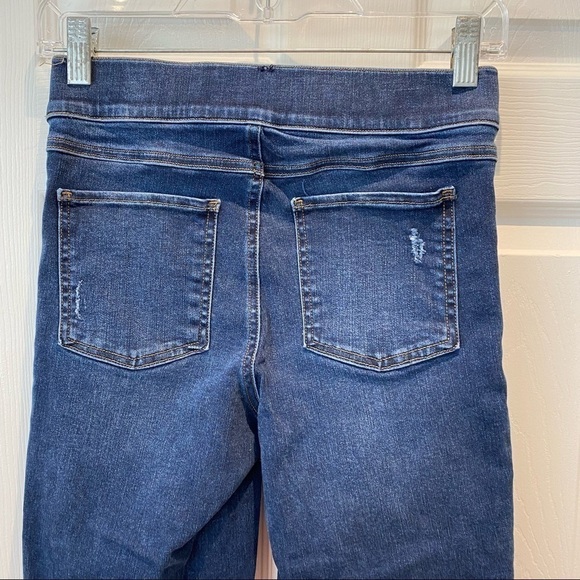 Spanx Pull On Distressed Jean Raw Hem Jegging Dark Wash size Small - Picture 6 of 10